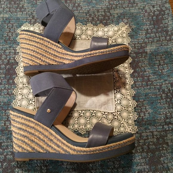 Cole Haan Cloudfeel Espadrille Wedge Sandal Blue Women's Size 7.5 - Picture 11 of 15